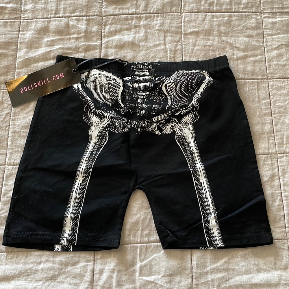 Skeleton biker shorts